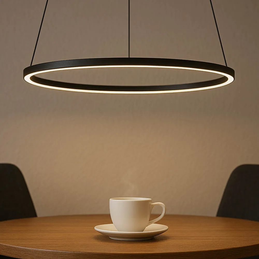 Discount Easylight LED Hängeleuchte Metall Ring Ø 45 cm Schwarz 4000 K 600 lm