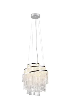 Hot Trio Reality LED Hängeleuchte mit Fernbedienung dimmbar Chrom Acryl