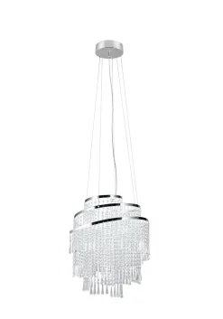 Hot Trio Reality LED Hängeleuchte mit Fernbedienung dimmbar Chrom Acryl