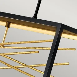 Elstead LED Hängeleuchte Schwarz Gold 113 cm lang 3000 K verstellbar* Hängelampen|Led Lampen