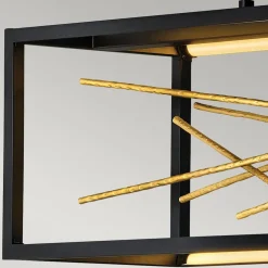 Elstead LED Hängeleuchte Schwarz Gold 113 cm lang 3000 K verstellbar* Hängelampen|Led Lampen