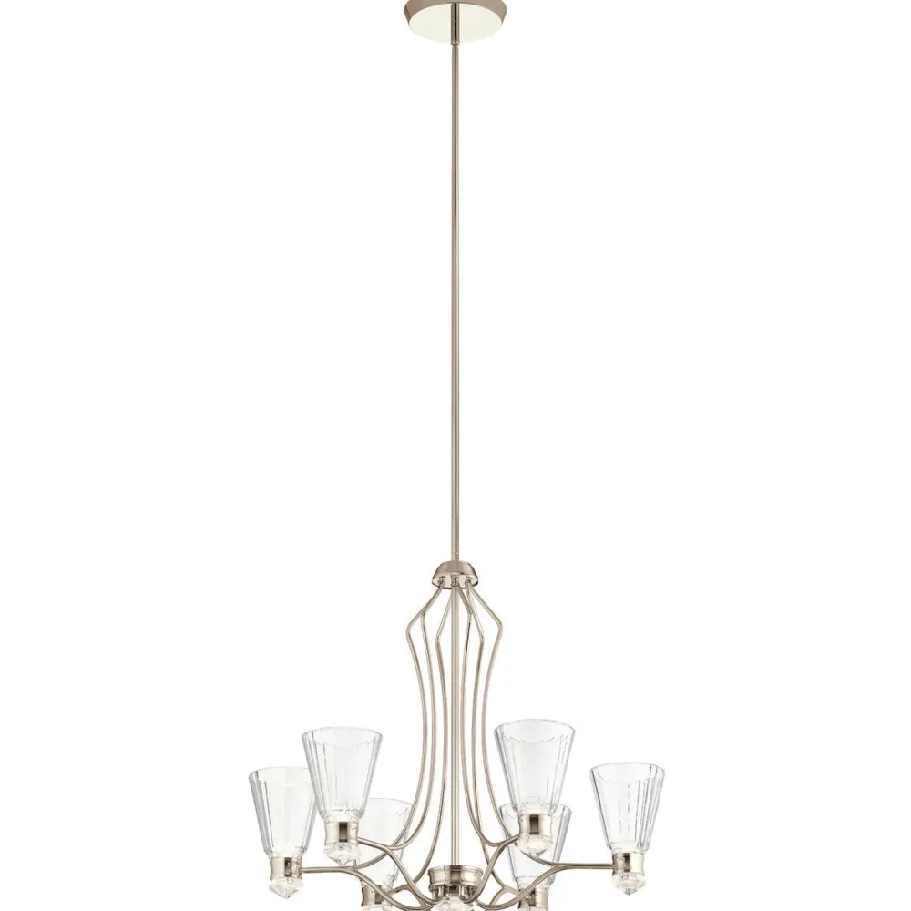 Hot Elstead LED Kronleuchter Glas Metall IP44 B: 71,1 cm Bad Wohnzimmer