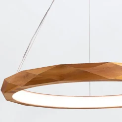 Elstead LED Kronleuchter Ring Teak Holz Furnier 3000 K Modern* Hängelampen|Bürolampen