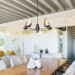 Elstead LED Kronleuchter Schwarz Gold Weiß Ø 91,4 cm verstellbare Höhe* Wohnzimmerlampen|Esszimmer Lampen