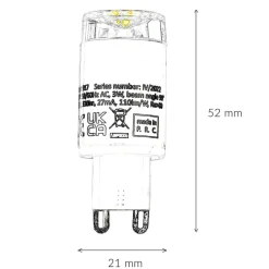 Best Nowodvorski LED Leuchtmittel G9 3000 K 3W H: 52 mm - LM139