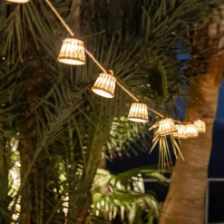 Clearance Newgarden LED Lichterkette außen Bambus Lampenschirme 2700 K IP44