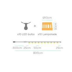 Clearance Newgarden LED Lichterkette außen Bambus Lampenschirme 2700 K IP44