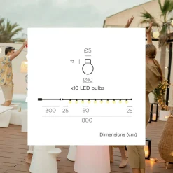 Newgarden LED Lichterkette außen Weiß IP44 3000K 5m Stecker Kabel* Außenlichterketten|Dekolampen Außen