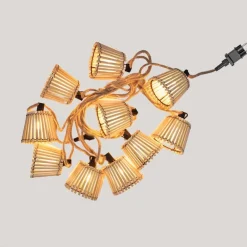 Newgarden LED Lichterkette mit Stecker 5m IP44 2200K Bambus Outdoor* Außenlichterketten|Dekolampen Außen