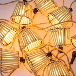 Newgarden LED Lichterkette mit Stecker 5m IP44 2200K Bambus Outdoor* Außenlichterketten|Dekolampen Außen