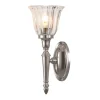 Discount Elstead LED Messinglampe Badezimmer in Nickel IP44 rostfrei