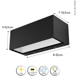 Eco-Light LED Outdoor Wandlampe Anthrazit 4000 K IP54 Up Down