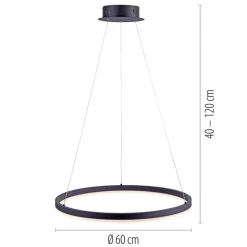 Discount Paul Neuhaus LED Pendelleuchte Anthrazit dimmbar 3000 K Ø60 cm Ring