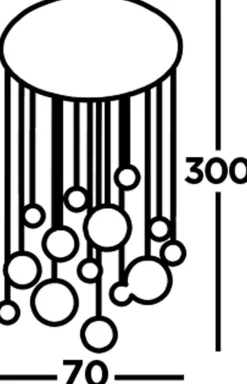 Searchlight LED Pendelleuchte D: 70 cm in Chrom Kupfer Messing* Hängelampen|Led Lampen