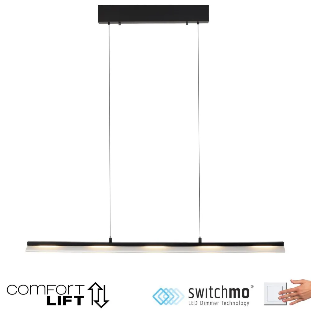 Hot Just Light LED Pendelleuchte dimmbar Metall 100 cm 2900 lm Schwarz