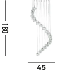 Searchlight LED Pendelleuchte Glas Metall B:45 cm 3 W 20-flammig* Bürolampen|Wohnzimmerlampen
