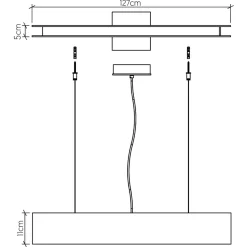 Elstead LED Pendelleuchte Holz Furnier Teak 3000 K 127 cm lang* Hängelampen|Wohnzimmerlampen
