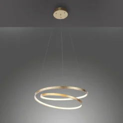 Paul Neuhaus LED Pendelleuchte in Blattgold B:55 cm 4000 lm dimmbar* Hängelampen|Wohnzimmerlampen