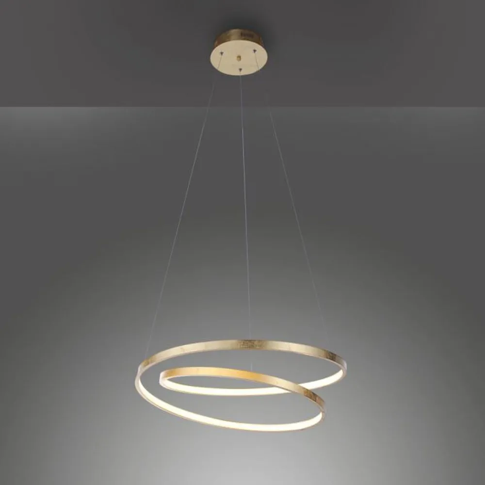 Paul Neuhaus LED Pendelleuchte in Blattgold B:55 cm 4000 lm dimmbar* Hängelampen|Wohnzimmerlampen