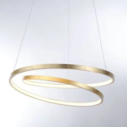 Paul Neuhaus LED Pendelleuchte in Blattgold B:55 cm 4000 lm dimmbar* Hängelampen|Wohnzimmerlampen