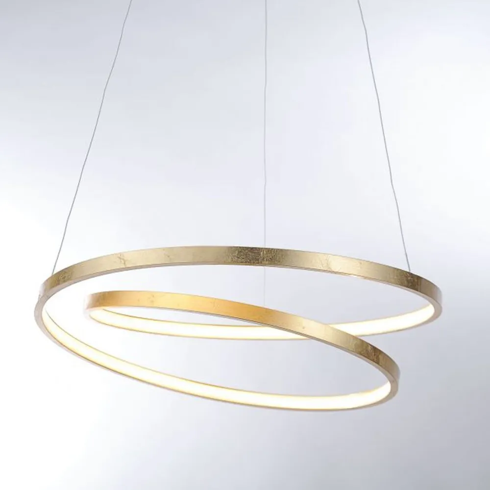 Paul Neuhaus LED Pendelleuchte in Blattgold B:55 cm 4000 lm dimmbar* Hängelampen|Wohnzimmerlampen