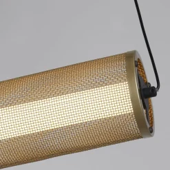 Searchlight LED Pendelleuchte in Gold Schwarz Metall 26 W 92 cm* Bürolampen|Wohnzimmerlampen