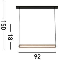 Searchlight LED Pendelleuchte in Gold Schwarz Metall 26 W 92 cm* Bürolampen|Wohnzimmerlampen