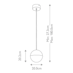 Elstead LED Pendelleuchte Kugel Ø 20 cm 3000 K in Chrom* Hängelampen|Led Lampen
