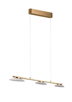 Outlet Trio Reality LED Pendelleuchte Metall Glas Messing 3-flammig 102 cm