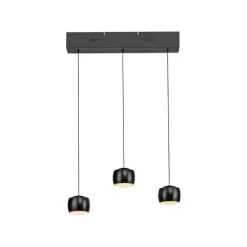 New Just Light LED Pendelleuchte Metall warmweiß 60 cm 800 lm Schwarz