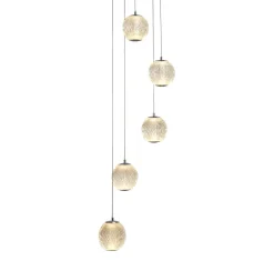 Searchlight LED Pendelleuchte Metall 5-flammig 21 W L:30 cm Chrom* Wohnzimmerlampen|Esszimmer Lampen