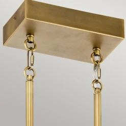 Elstead LED Pendelleuchte Metall Glas L: 92,5 cm in Messing* Hängelampen|Led Lampen