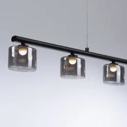 Sale Paul Neuhaus LED Pendelleuchte Rauchglas blendarm 80 cm lang 20 W