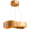 New Elstead LED Pendelleuchte rund Ø 60 cm Teak-Holz Furnier Modern