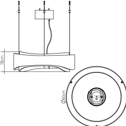 New Elstead LED Pendelleuchte rund Ø 60 cm Teak-Holz Furnier Modern