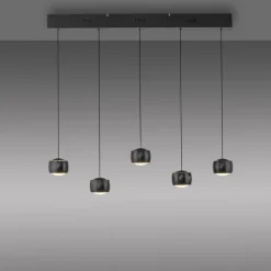 Just Light LED Pendelleuchte Schwarz Metall warmweiß 3000 K 110 cm* Hängelampen|Bürolampen