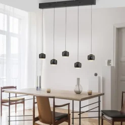 Just Light LED Pendelleuchte Schwarz Metall warmweiß 3000 K 110 cm* Hängelampen|Bürolampen