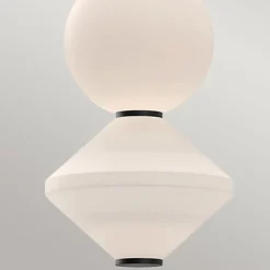 Hot Elstead LED Pendelleuchte Schwarz Weiß verstellbar aus Metall Glas