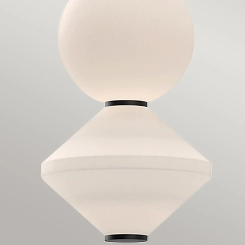 Hot Elstead LED Pendelleuchte Schwarz Weiß verstellbar aus Metall Glas