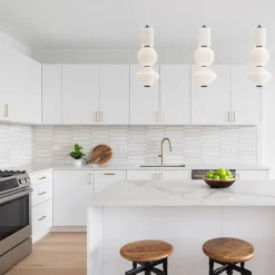 Hot Elstead LED Pendelleuchte Schwarz Weiß verstellbar aus Metall Glas