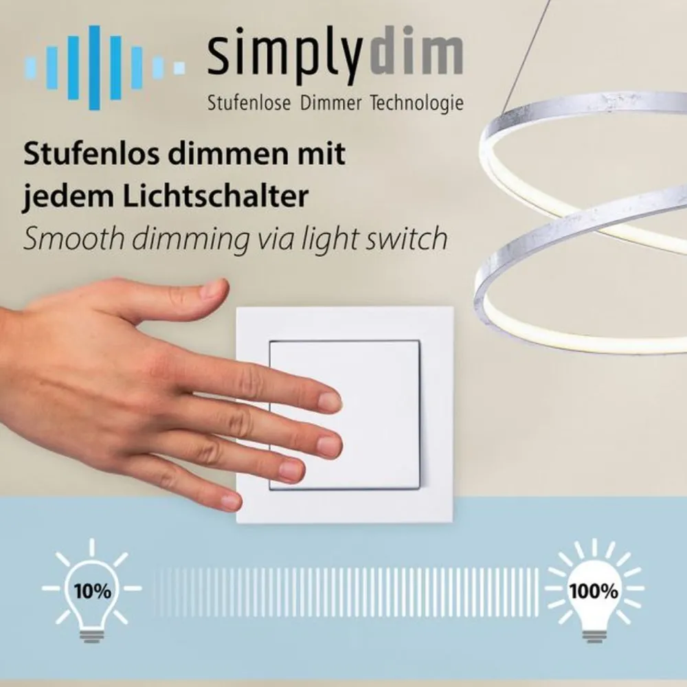 Paul Neuhaus LED Pendelleuchte Weiß dimmbar 38 W 3000 K Ø60 cm Ring* Hängelampen|Bürolampen