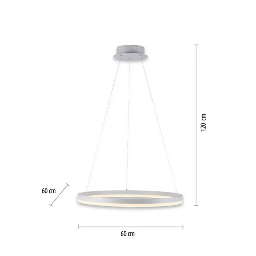Paul Neuhaus LED Pendelleuchte Weiß dimmbar 38 W 3000 K Ø60 cm Ring* Hängelampen|Bürolampen