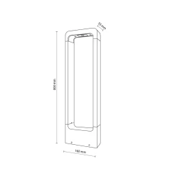 TK Lighting LED Pollerleuchte Metall 80 cm hoch IP54 Schwarz 3000 K* Metall Lampen|Wegeleuchten