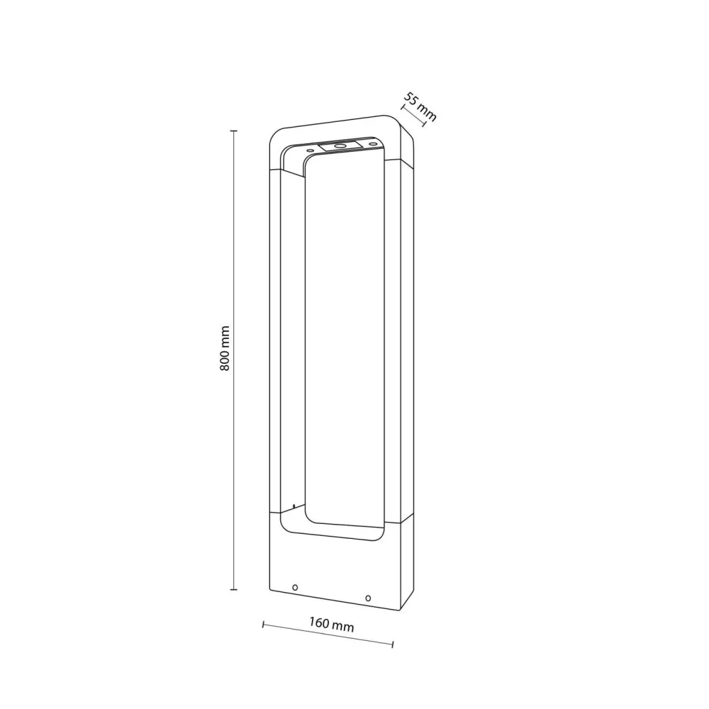 TK Lighting LED Pollerleuchte Metall 80 cm hoch IP54 Schwarz 3000 K* Metall Lampen|Wegeleuchten