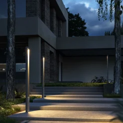 Maytoni LED Pollerleuchte Metall 200 cm hoch IP65 Graphit eckig* Wegeleuchten|Led Außenleuchten