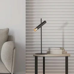 Searchlight LED Schreibtischlampe Schwarz Gold 3000 K 50,5 cm* Metall Lampen|Bürolampen