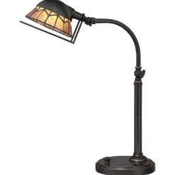 Elstead LED Schreibtischleuchte dimmbar in Bronze antik* Schreibtischlampen|Jugendstil Lampen