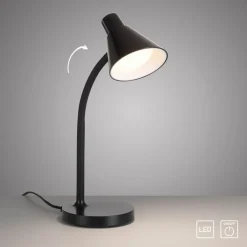 Just Light LED Schreibtischleuchte Metall 38 cm Schwarz 4 W Modern* Bürolampen|Schlafzimmer Lampen