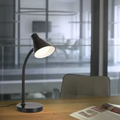 Just Light LED Schreibtischleuchte Metall 38 cm Schwarz 4 W Modern* Bürolampen|Schlafzimmer Lampen