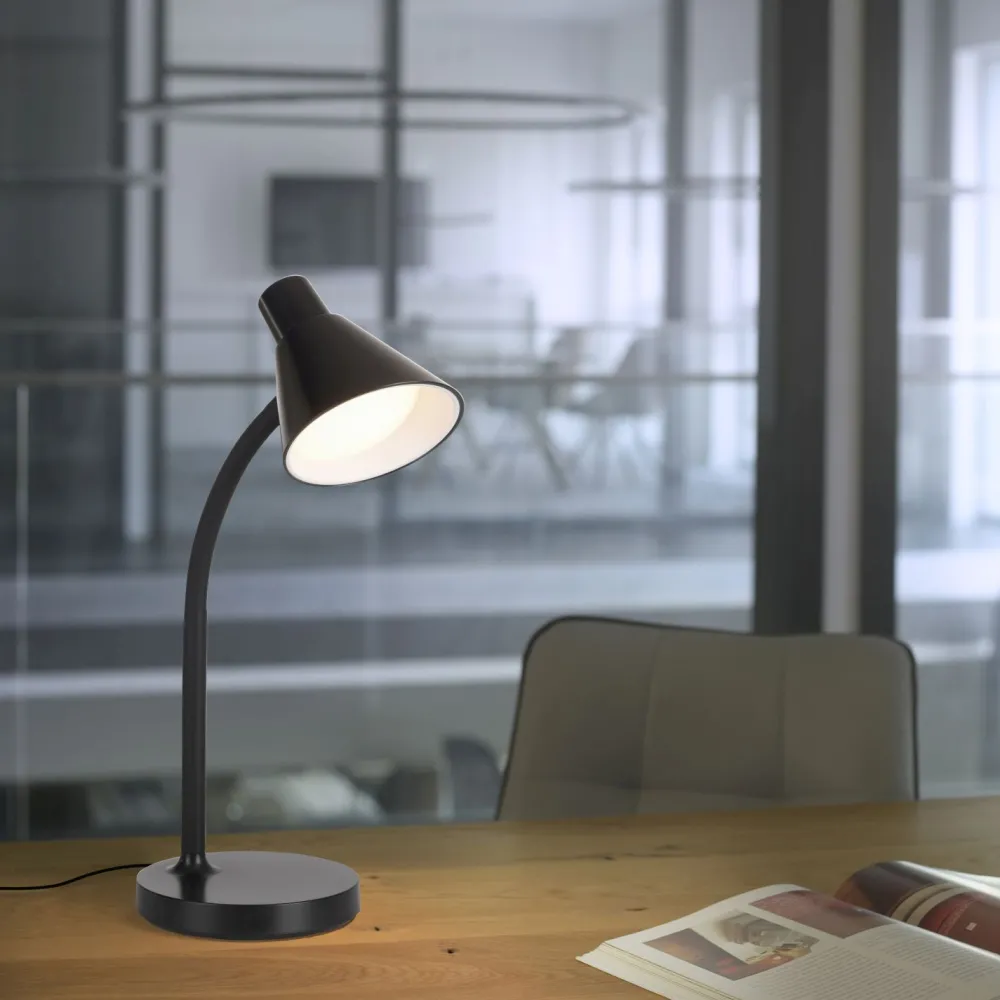 Just Light LED Schreibtischleuchte Metall 38 cm Schwarz 4 W Modern* Bürolampen|Schlafzimmer Lampen